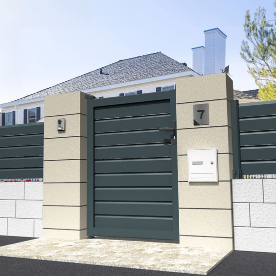 Portillon brise-vue l 1000 x h 1557 mm (gris anthracite stucturé ral7016st)