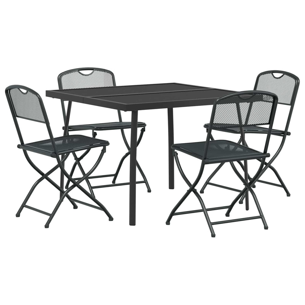 Ensemble de meubles d'extérieur 5 pcs anthracite fer et acier