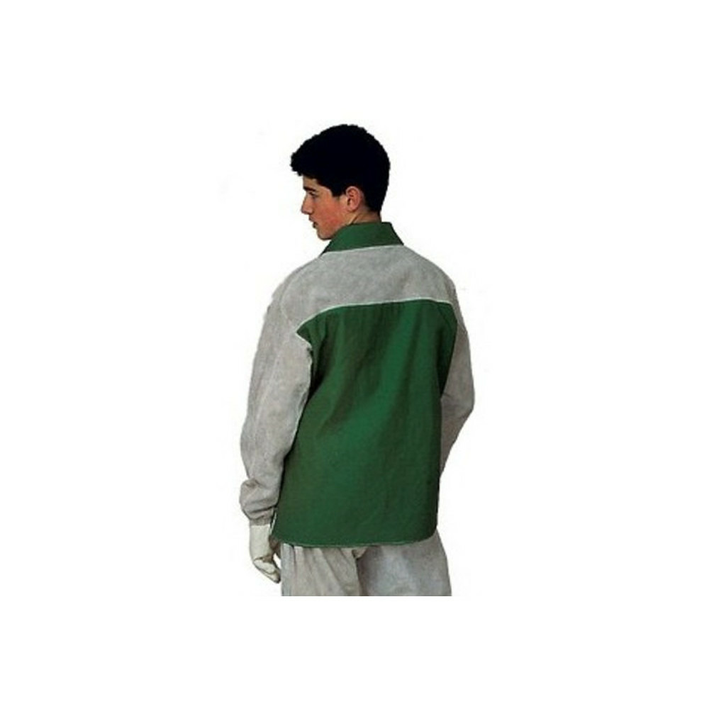 Veste de soudeur en croûte de croupon dos ignifuge vert gris txl guyard ves41140 xl