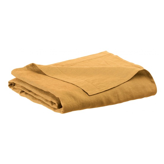 Drap plat stonewashed zeff ocre 240 x 300 cm