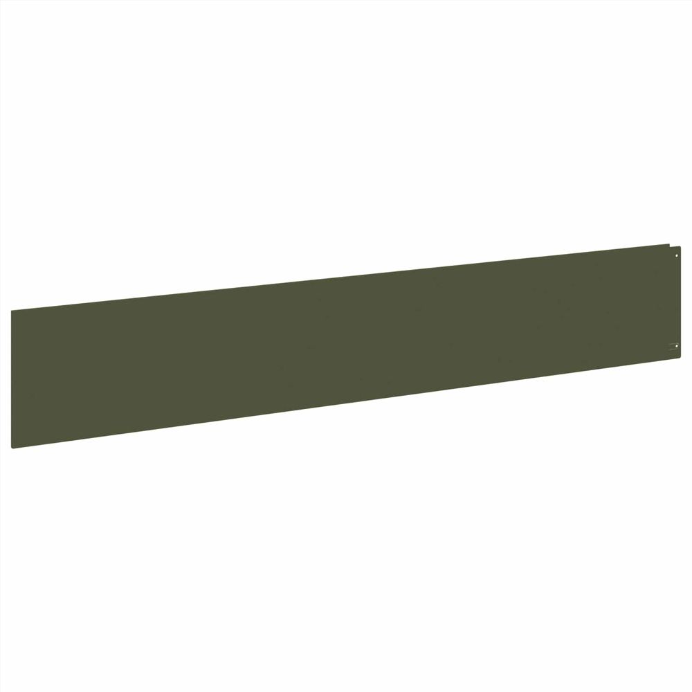 Bordure de pelouse 30 pc 100 x 18 cm acier vert olive