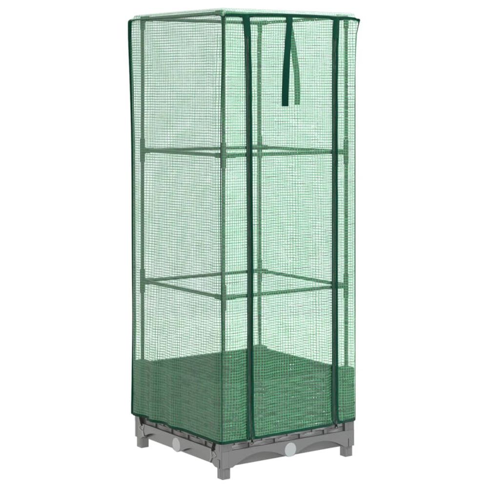Jardinière d'extérieur surélevée avec housse aspect rotin 40x40x123 cm