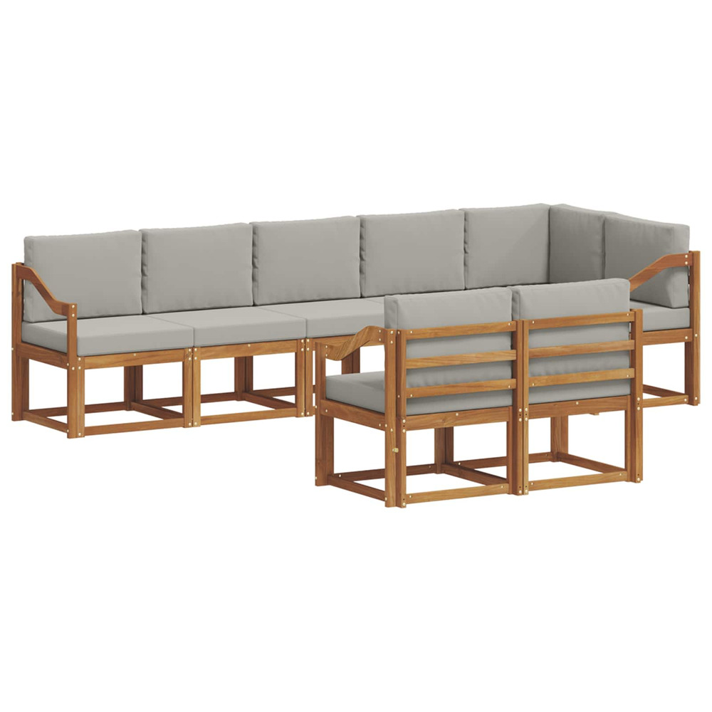 Ensemble de canapés d'extérieur 8 pcs gris naturel et clair