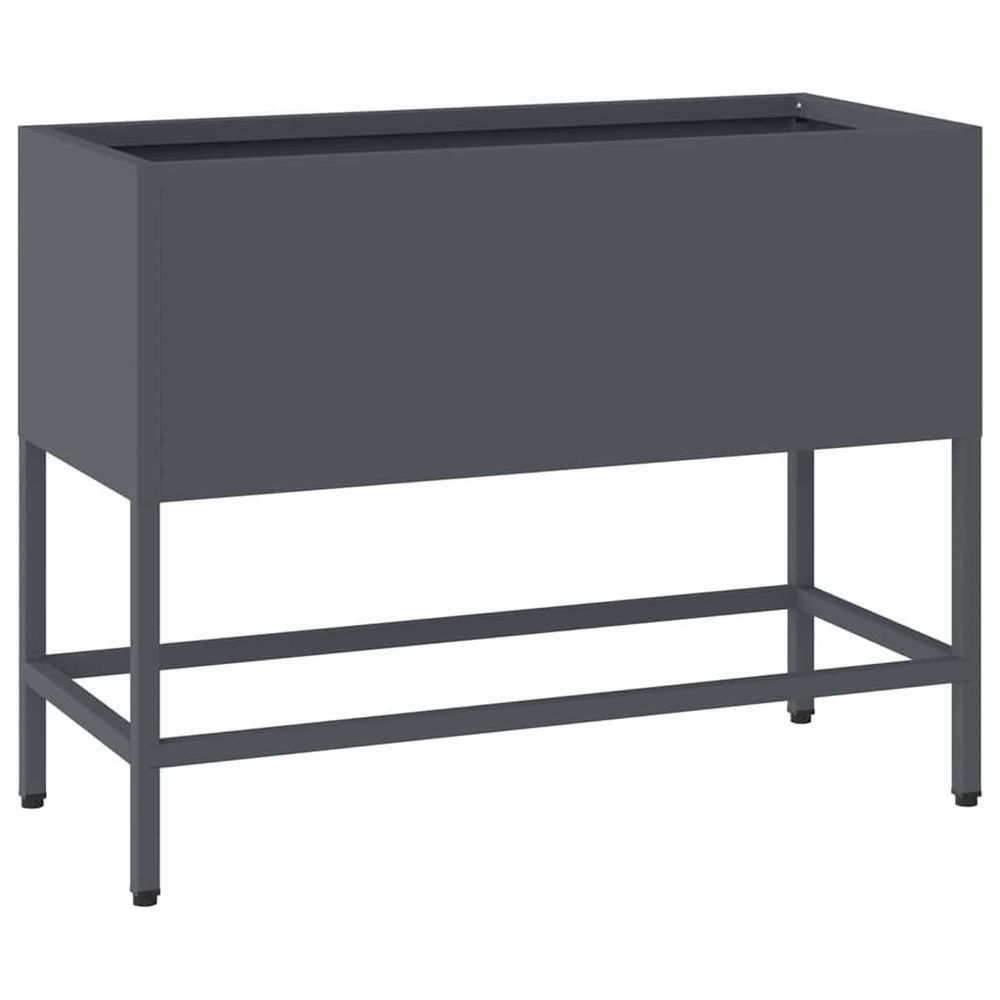 Bac de jardin surélevé anthracite 60 x 26 x 45 cm acier