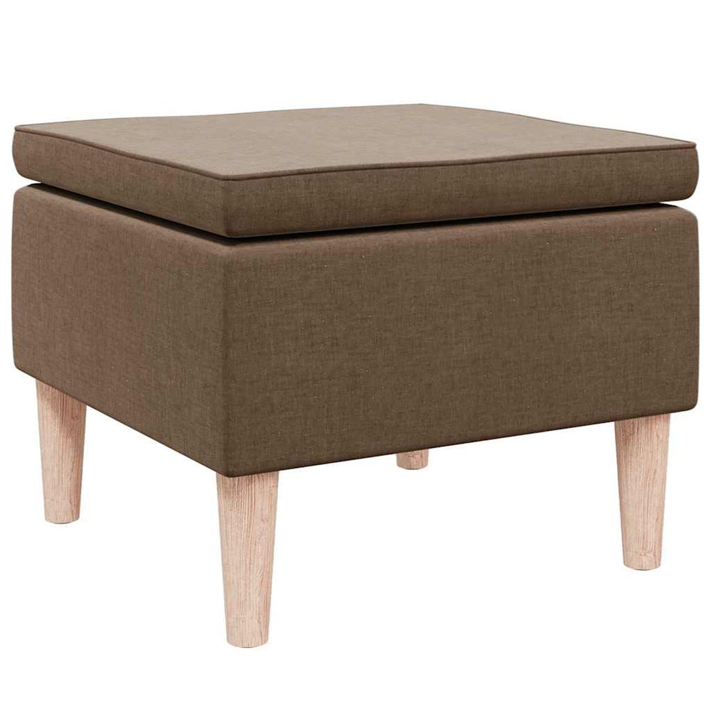 Tabouret avec pieds en bois marron tissu