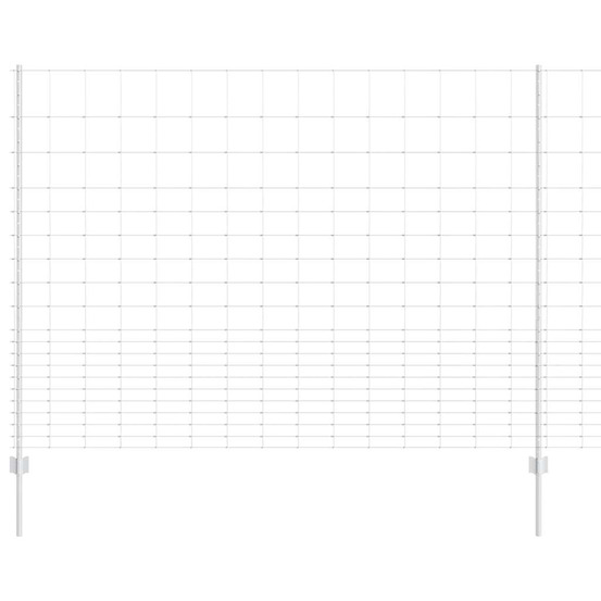 Clôture avec poteau argenté 1,6 x 25 m acier