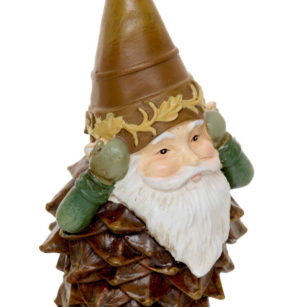 Suspension de sapin gnome et pomme de pin en résine 10 cm