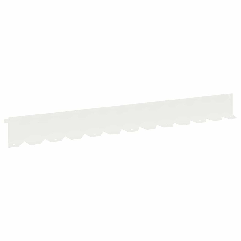 Bordure de pelouse 20 pc 102 x 10 x 4 cm acier blanc