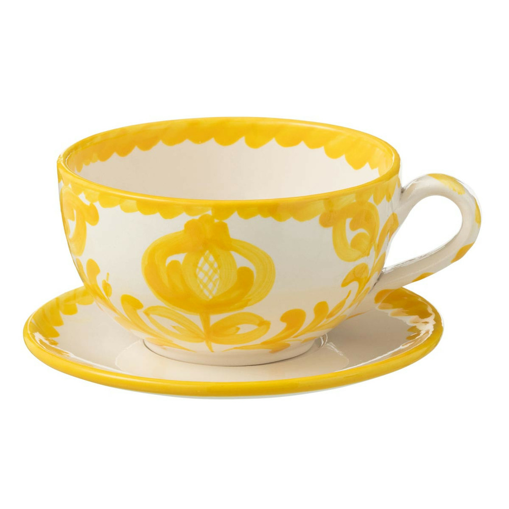 Tasse avec sous-tasse en céramique 