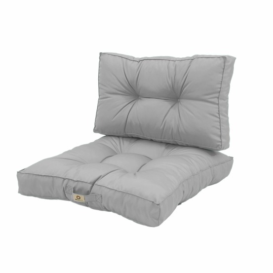 Coussins pour salon de jardin capitonné 50x50cm gris galet