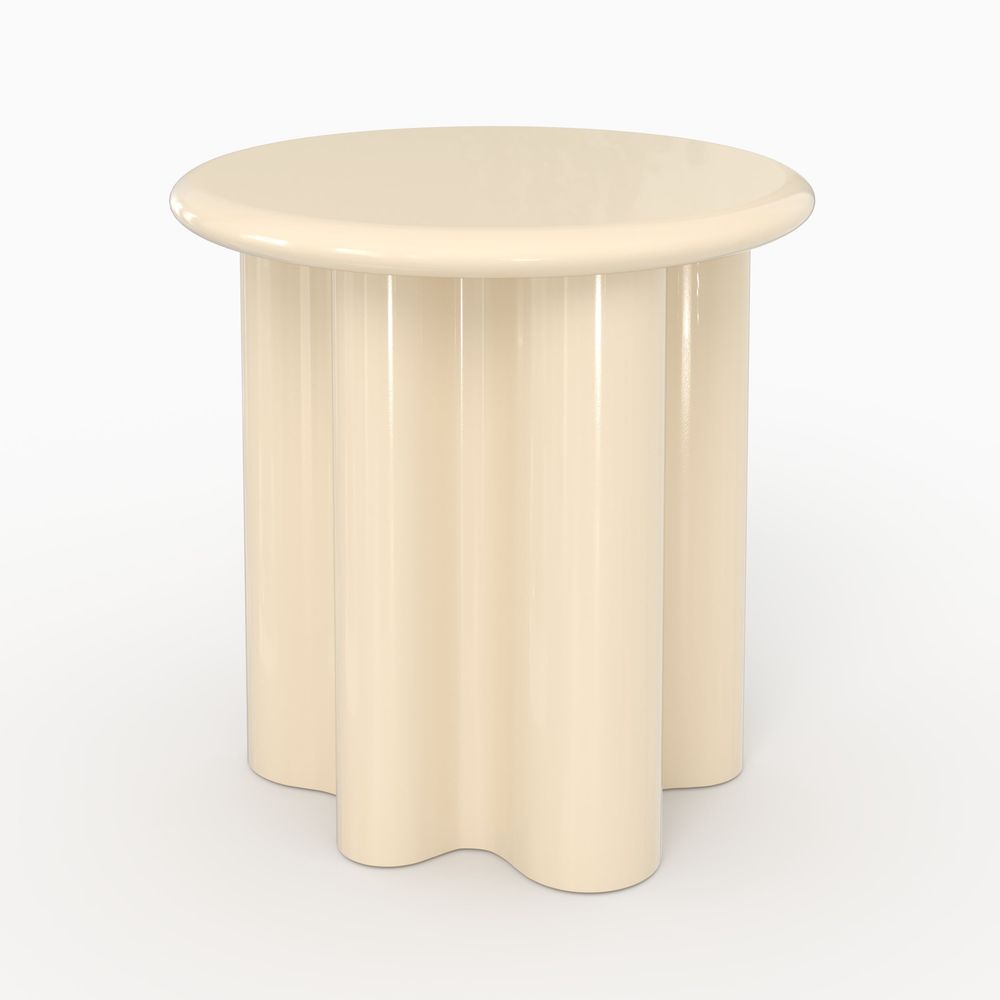 Olya-table d'appoint laquée blanche, d50 cm