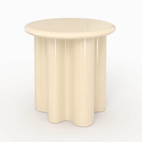 Olya-table d'appoint laquée blanche, d50 cm