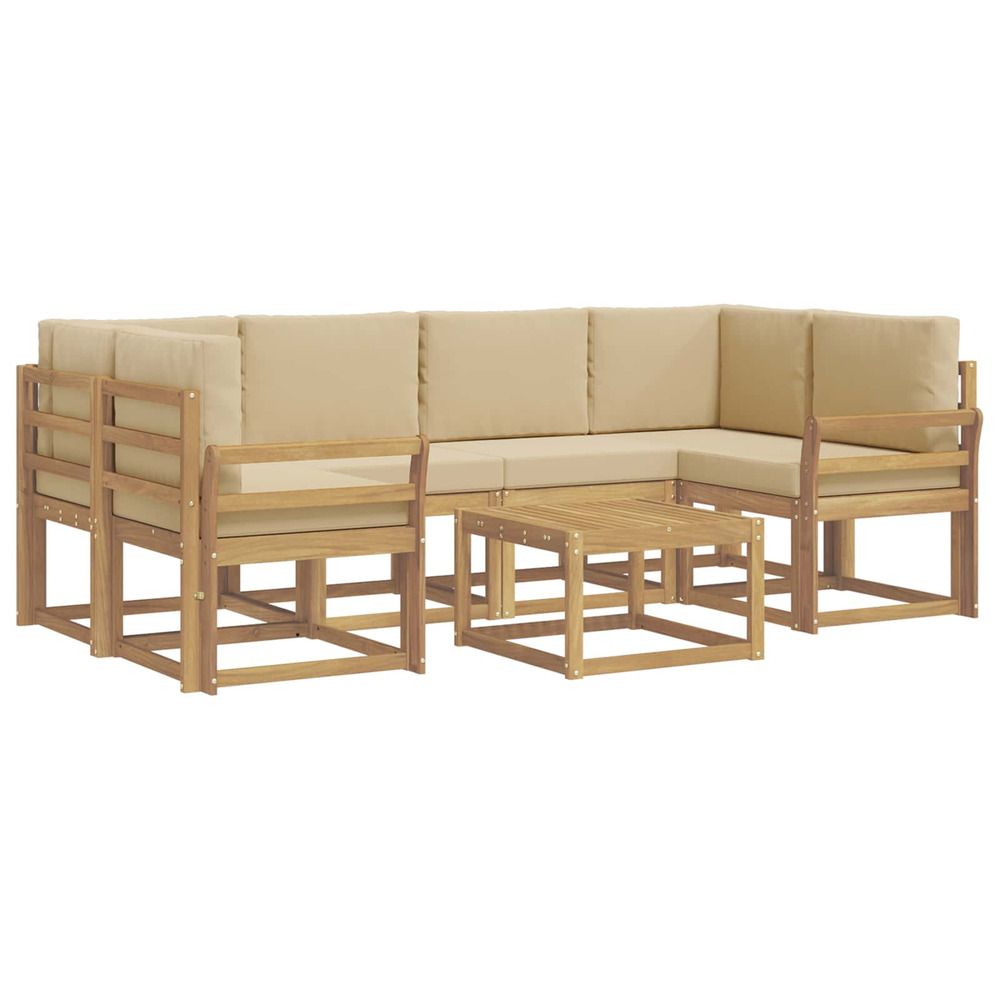 Ensemble de canapés d'extérieur 7 pc blanc et beige