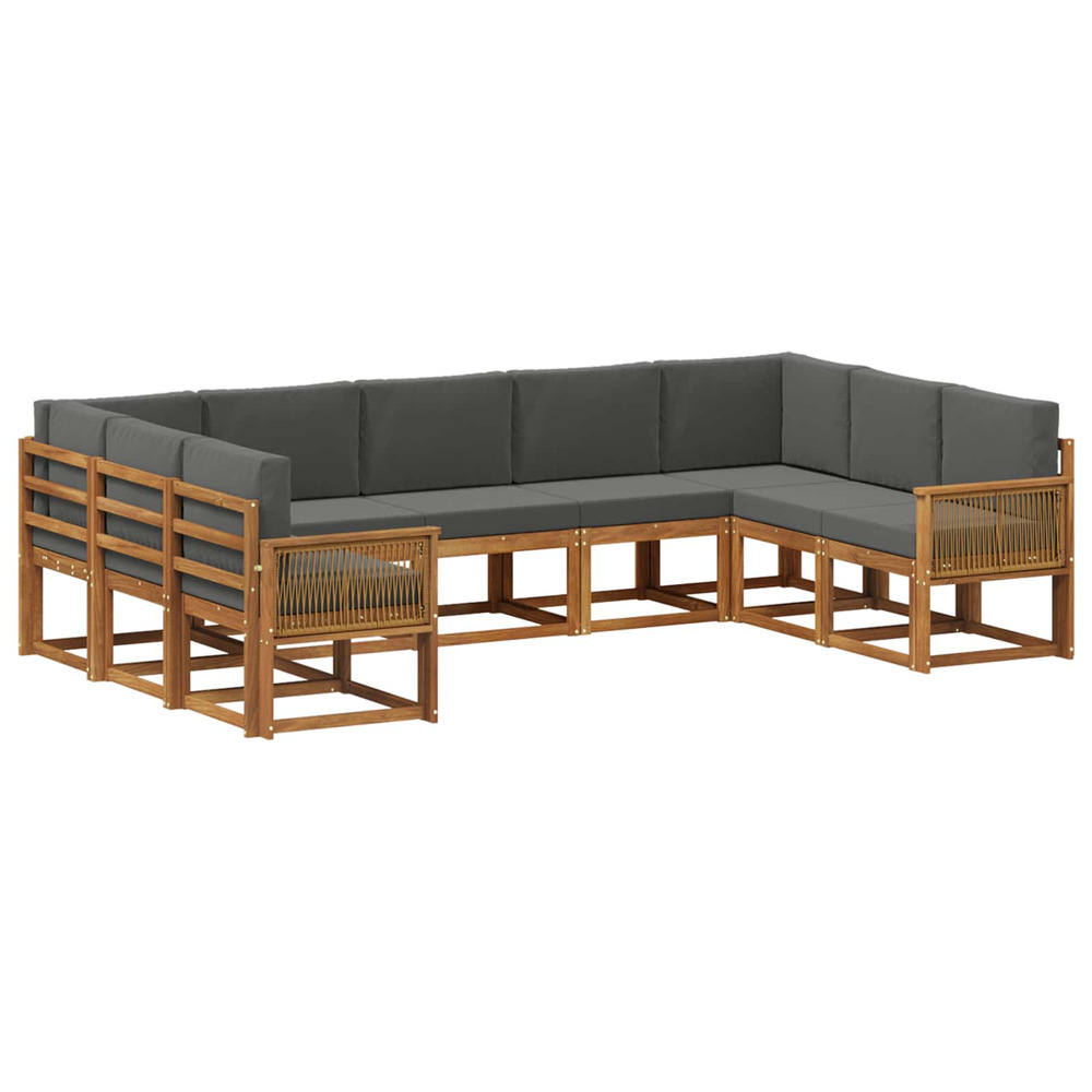 Ensemble de canapés d'extérieur 9 pcs naturel et anthracite