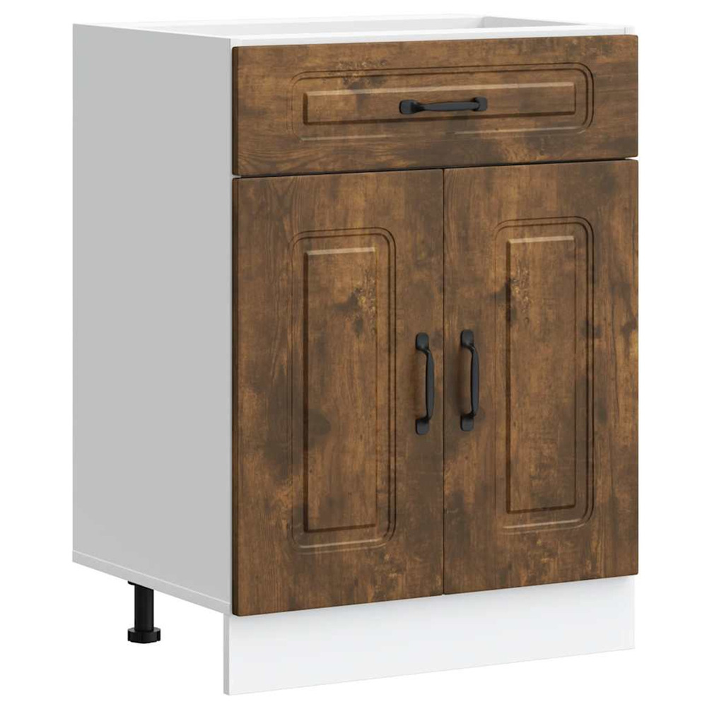 Armoire de cuisine kalmar chêne fumé bois d'ingénierie