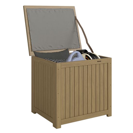 Coffre de jardin 130l bois sapin marron terrasse table appoint 63x51x58cm - comfortxl outdoor living