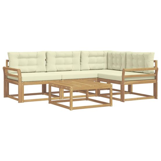 Ensemble de canapés d'extérieur 5 pc blanc et crème polyester