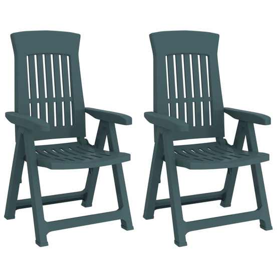 Chaises inclinables de jardin lot de 2 vert pp
