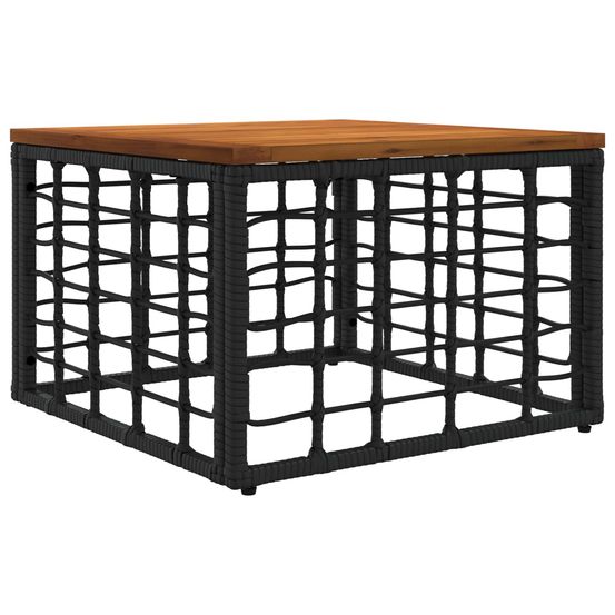 Table de jardin noir et naturel 55 x 55 x 37 cm