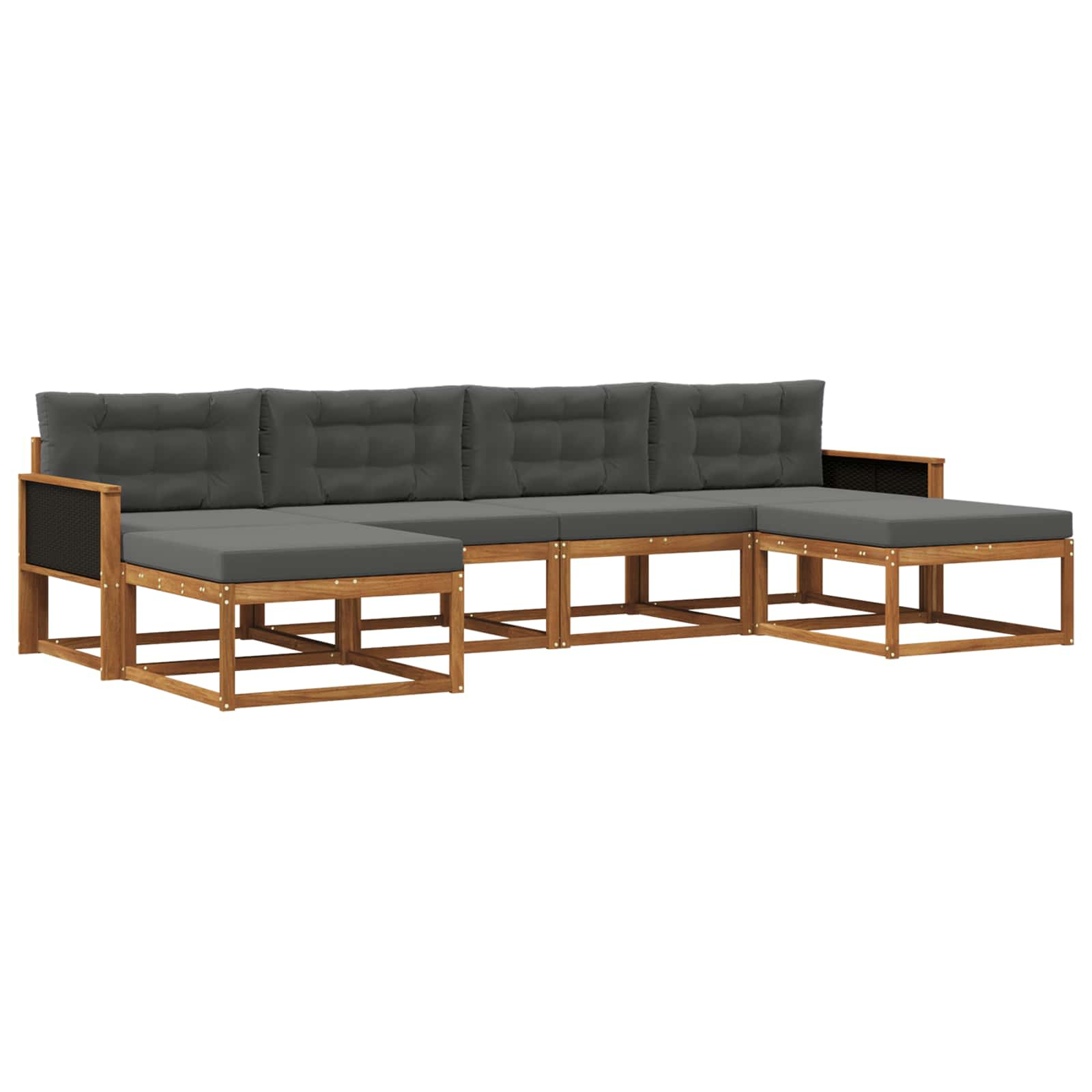 Ensemble de canapés d'extérieur 6 pcs naturel et anthracite