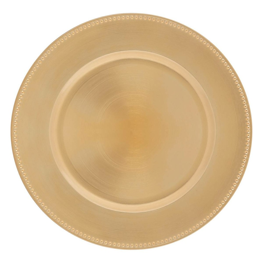 Assiette de présentation billes dorée