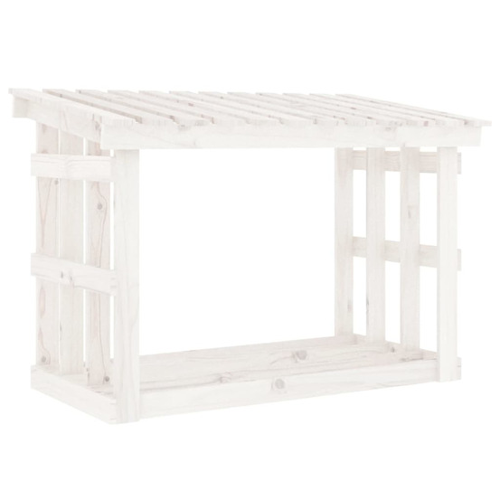 Support pour bois de chauffage blanc 108x64,5x77 cm bois de pin