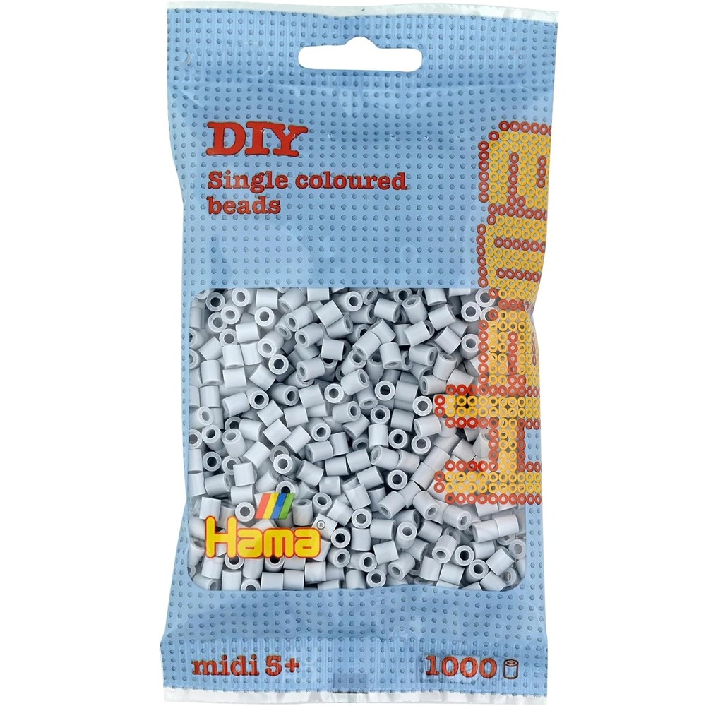 Sachet 1000 perles plastique midi gris clair