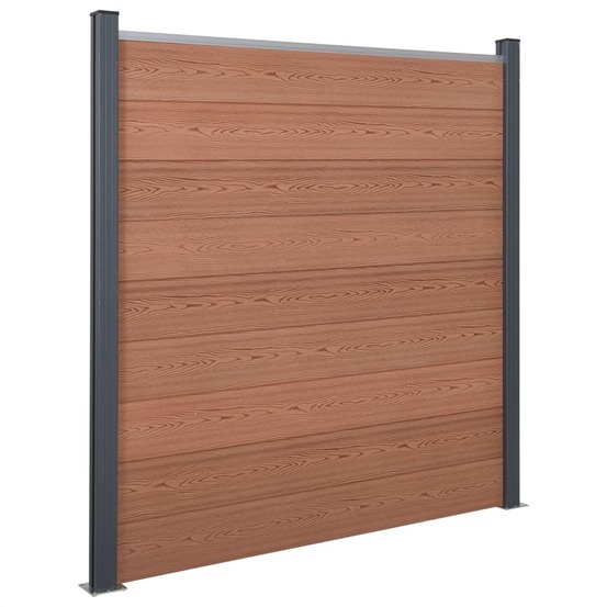 Ensemble de panneaux de clôture marron 353x186 cm wpc