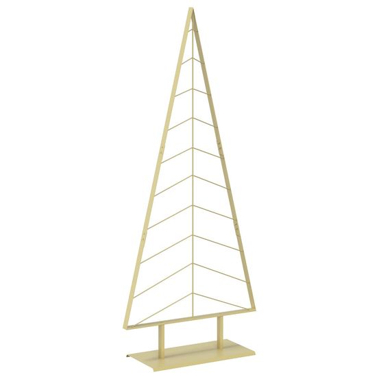 Sapin de noël en métal avec support kuopio 210 cm acier doré
