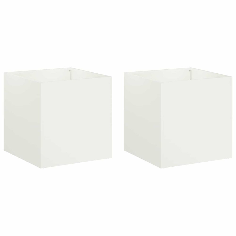 Cache-pot de jardin 2 pc blanc 35 x 35 x 35 cm