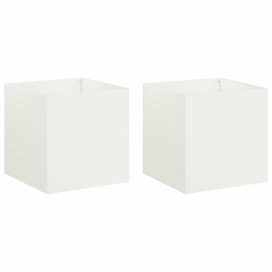 Cache-pot de jardin 2 pc blanc 35 x 35 x 35 cm
