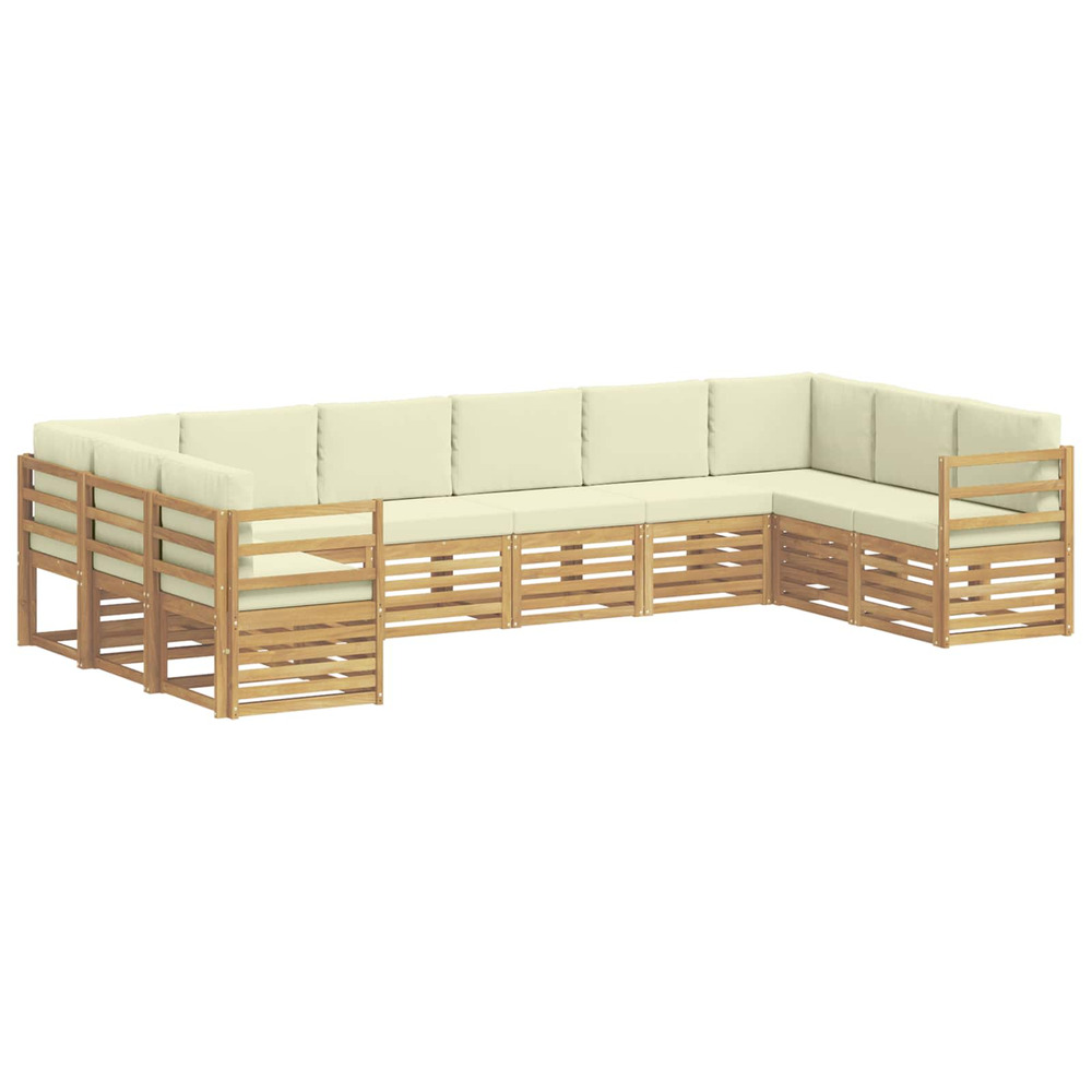 Ensemble de canapés d'extérieur 10 pcs blanc et crème polyester