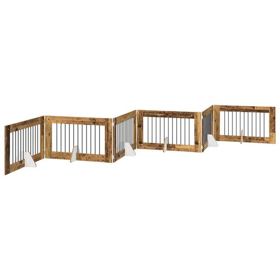 Porte de chien pliable avec supports 6 pc bois ancien 602 cm