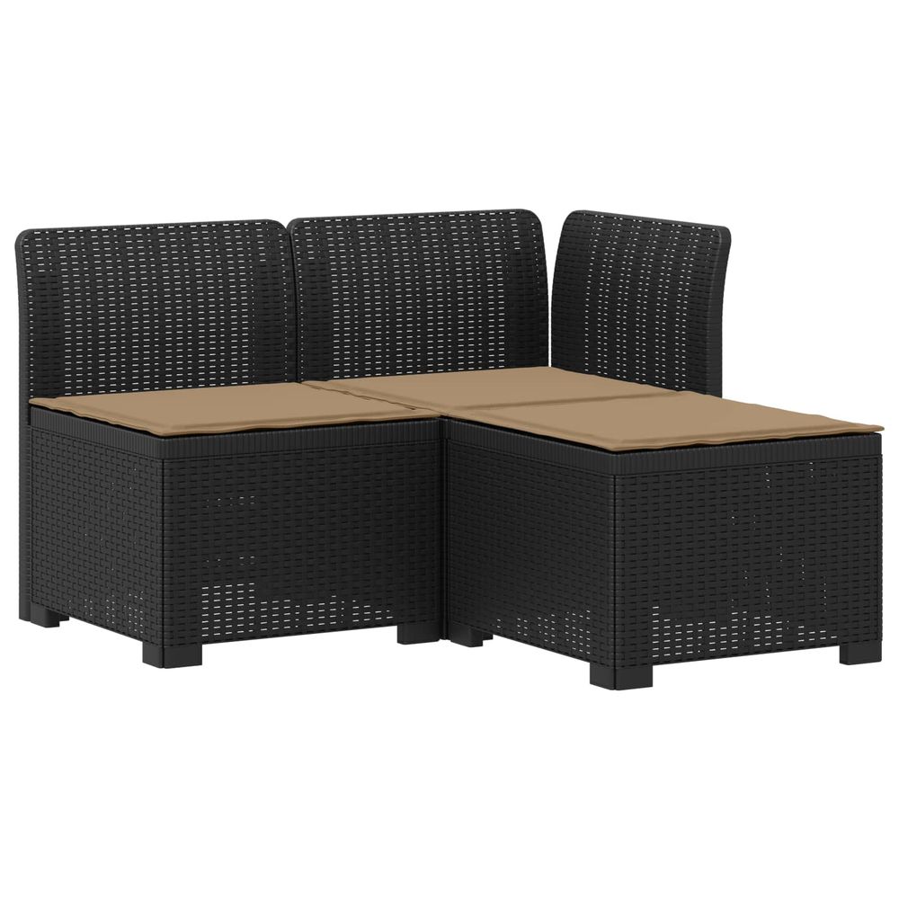 Canapé de jardin 3 places avec coussins look rattan 3 place pp