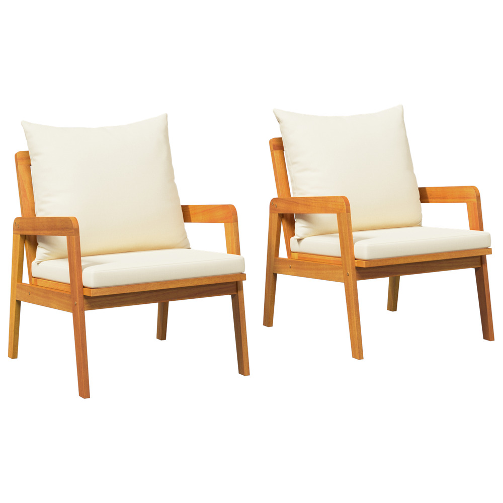 Chaises de jardin 2 pcs 59,5 x 65 x 71,5 cm bois massif d'acacia