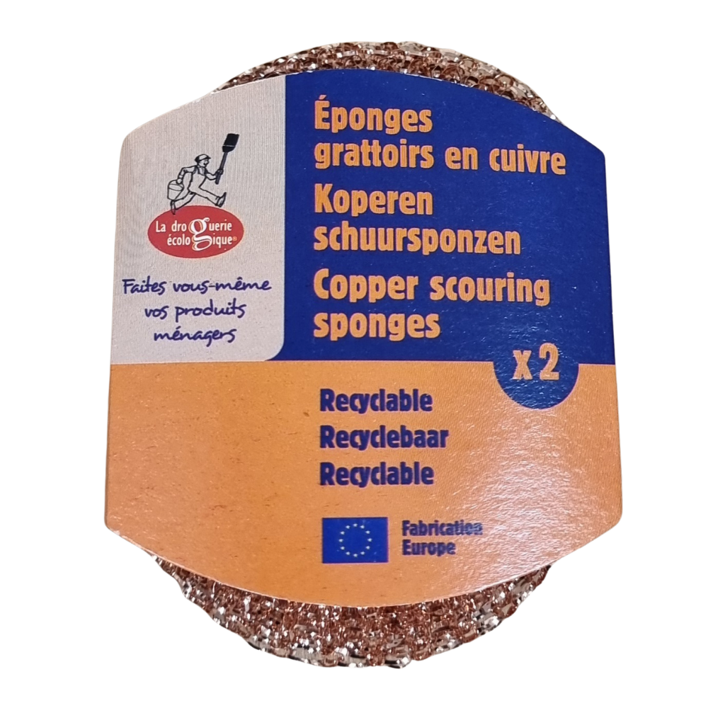 Lot de 2 éponges grattoir en cuivre 20 g