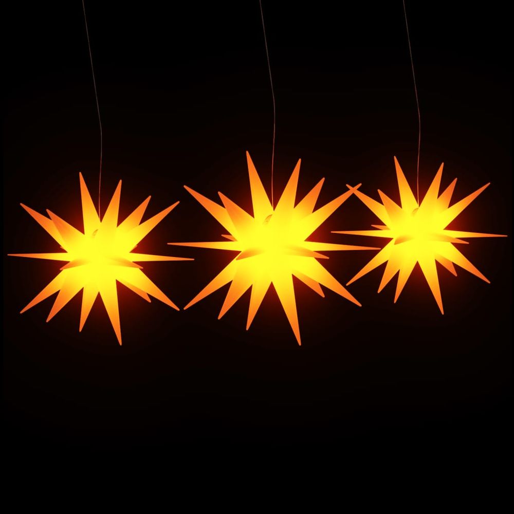 Lumières de noël avec led 3 pcs pliable jaune