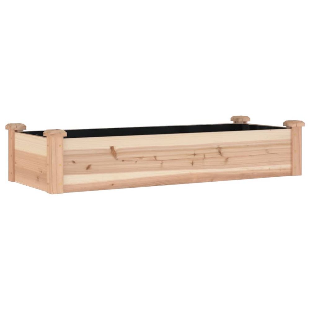 Lit surélevé de jardin doublure 120x45x25 cm bois massif sapin