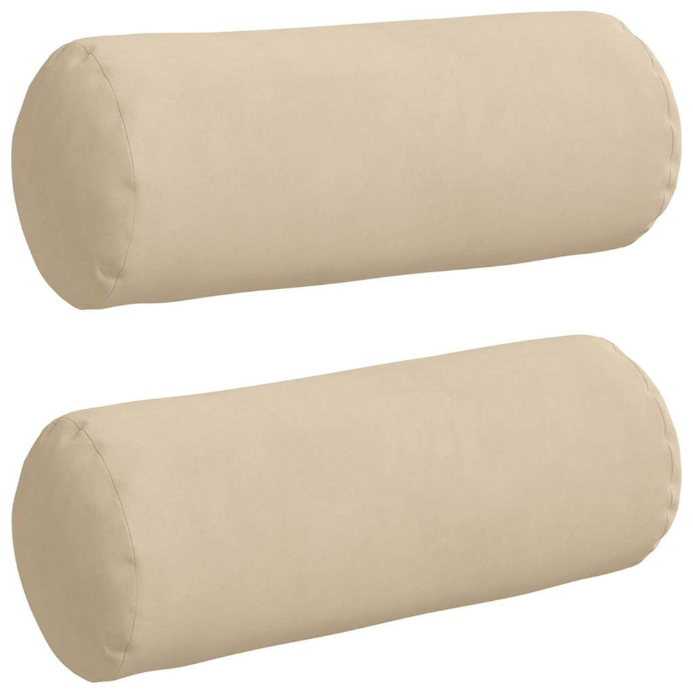 Coussins d'accent 2 pcs crème ø 15 x 40 cm tissu en microfibre