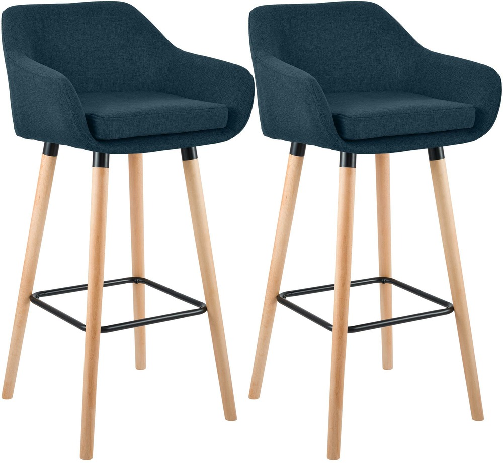 Lot de 2 tabourets de bar grant tissu