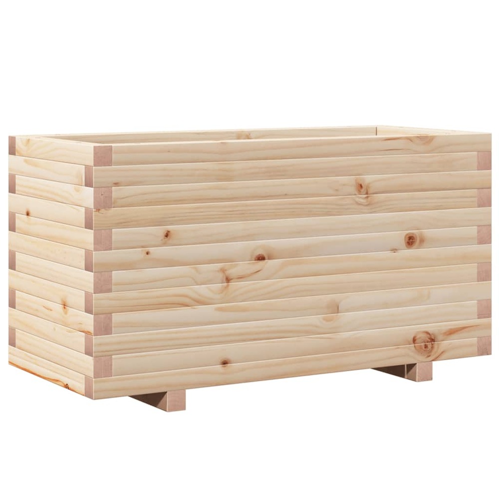 Jardinière bac lit surélevé plantes fleurs terrasse jardin 90 x 40 x 49,5 cm bois de pin massif marron