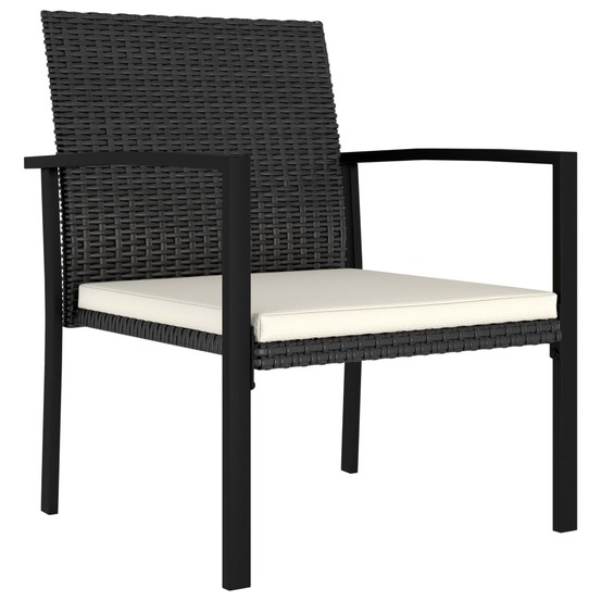 Chaises à manger de jardin lot de 2 résine tressée noir