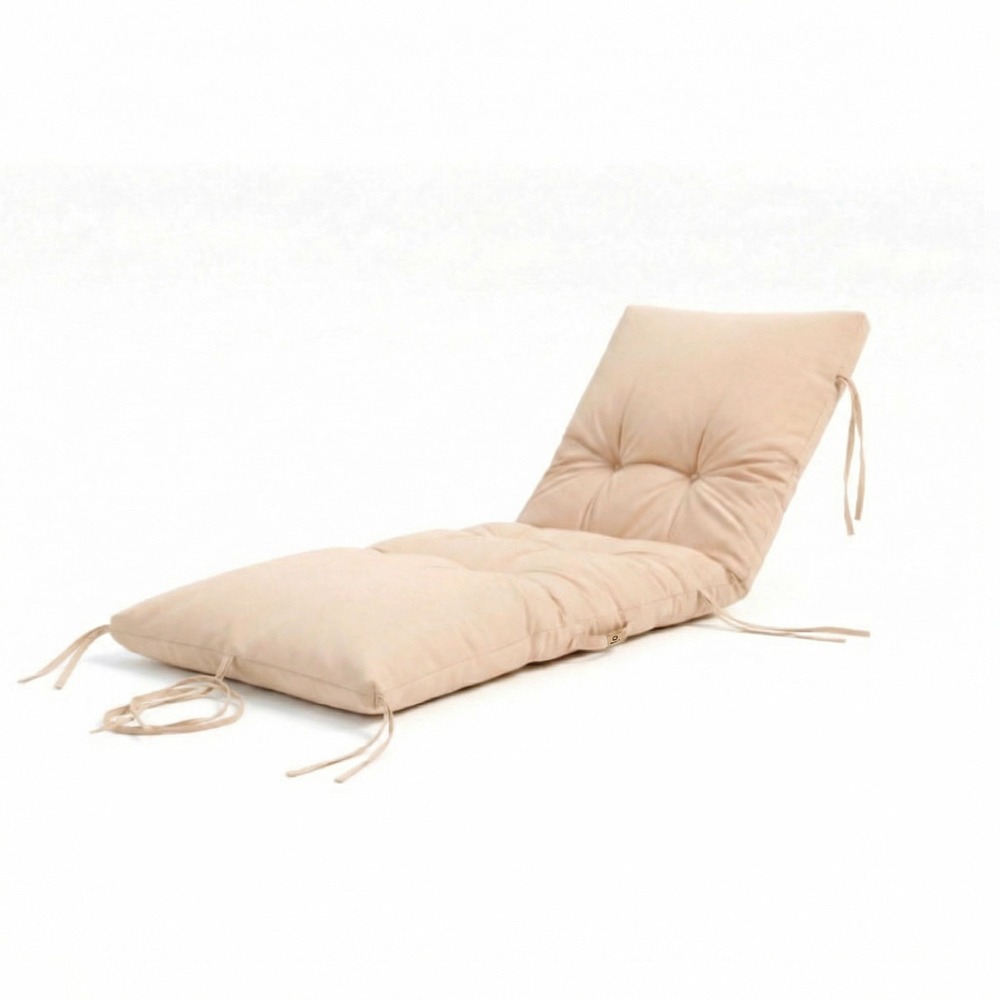 Coussin pour bain de soleil en polyester 185 x55cm beige clair