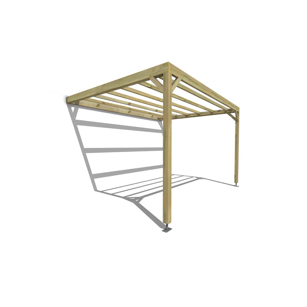 Pergola bois • 4m x 3m • adossée • sens largeur • livraison comprise