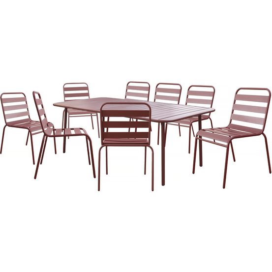 Table et chaises de jardin en métal