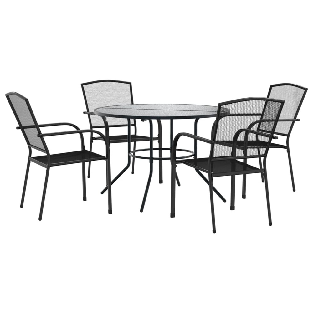 Ensemble de chaises de jardin empilables 5 pcs anthracite