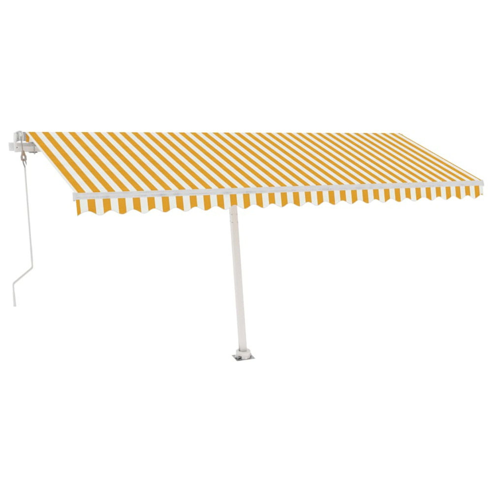 Auvent automatique sur pied 500x350 cm jaune/blanc