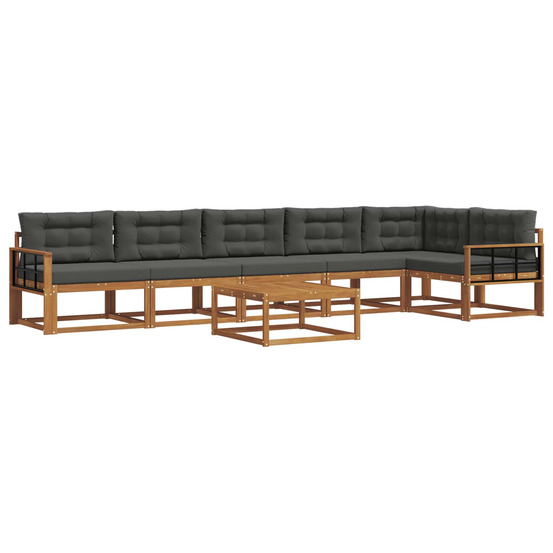 Ensemble de canapés d'extérieur 7 pcs naturel et anthracite