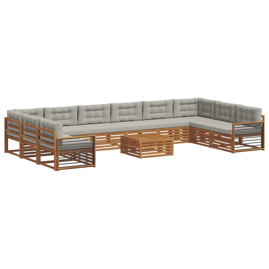 Ensembles de canapés avec coussin 11 pcs gris naturel et clair