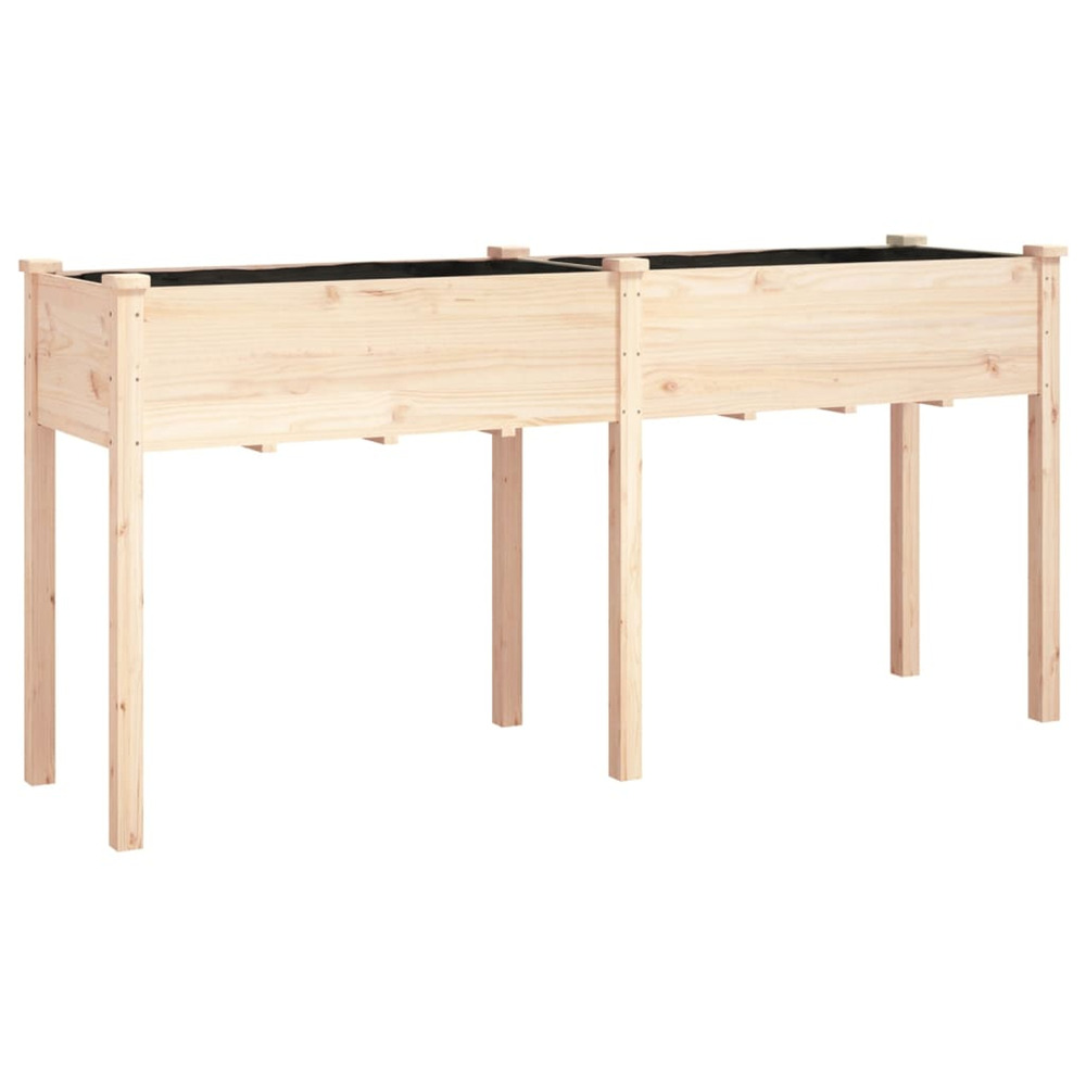 Jardinière d'extérieur avec doublure 161x45x76 cm bois massif de sapin